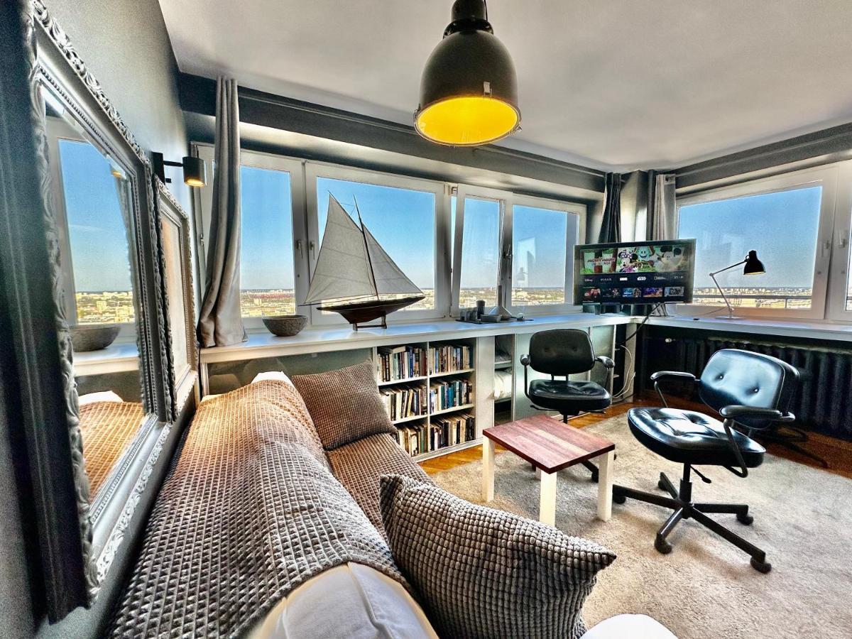 Super Apartament Grey Centrum 2X Metro Fast Wifi 300 Mbs Netflix Appletv Smarttv Spotify Panorama Miasta วอร์ซอ ภายนอก รูปภาพ