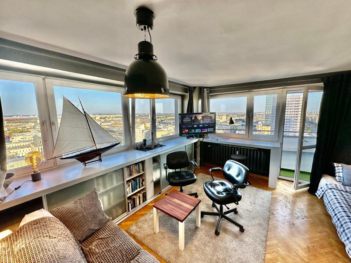 Super Apartament Grey Centrum 2X Metro Fast Wifi 300 Mbs Netflix Appletv Smarttv Spotify Panorama Miasta วอร์ซอ ภายนอก รูปภาพ